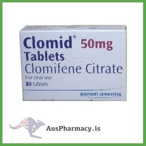 This educational image displays Clomid (Clomifene Citrate) tablets, used in academic discussions and pharmacology lessons to study ovulation induction, estrogen receptor modulation, and hormonal balance in reproductive health.