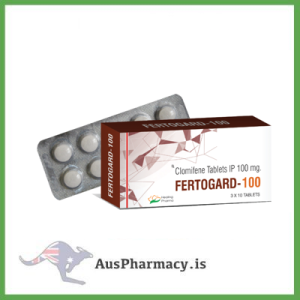 An educational display of Fertogard and Clomisign Tablets containing Clomiphene Citrate, used in academic settings to study ovulation induction, reproductive endocrinology, and hormone regulation in pharmacology and medical science.