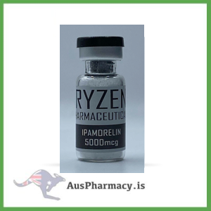Educational image showing Ryzen Pharmaceuticals Hexarelin, used in academic settings to study peptide signaling, growth hormone regulation, and biomedical research applications.