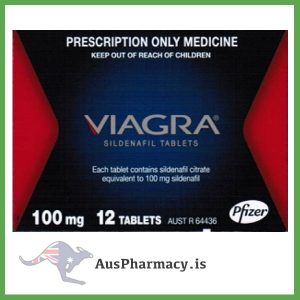 An educational visual of Viagra 100mg tablets, highlighting sildenafil’s chemical structure and its mechanism as a phosphodiesterase type-5 inhibitor used in academic pharmacology studies.